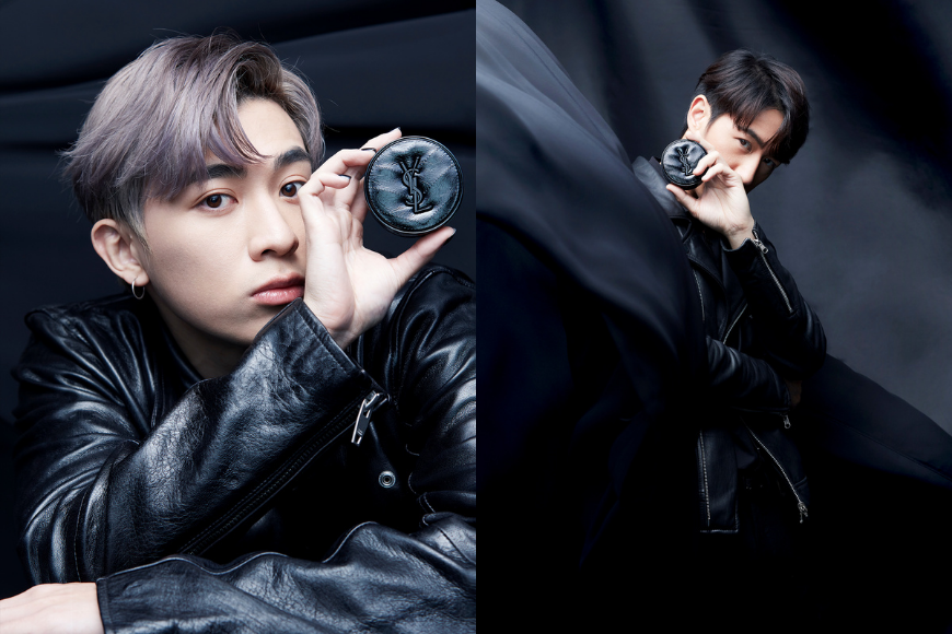 YSL 2022 限量版黑皮革氣墊粉底