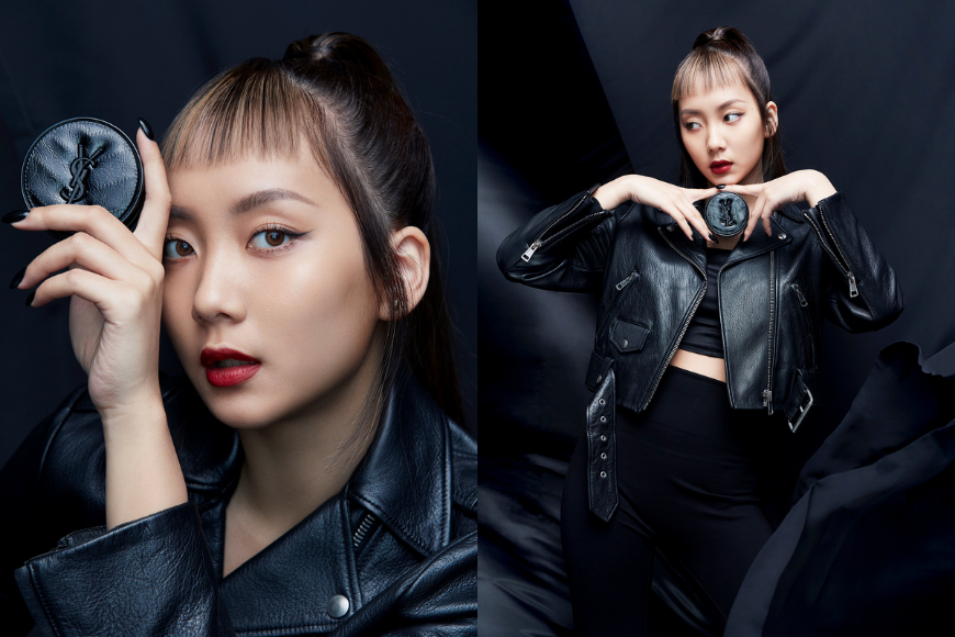 YSL 2022 限量版黑皮革氣墊粉底