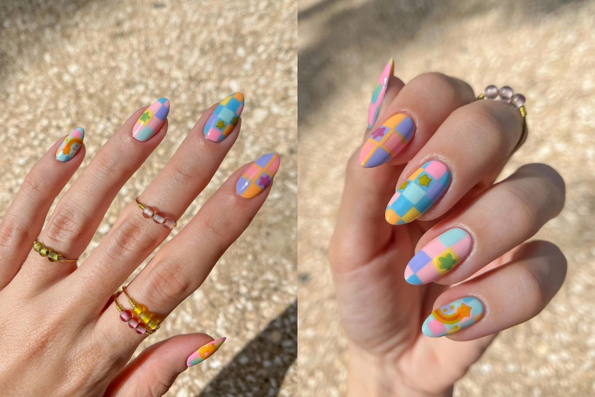 Care Bear pastel 色美甲 Jennie