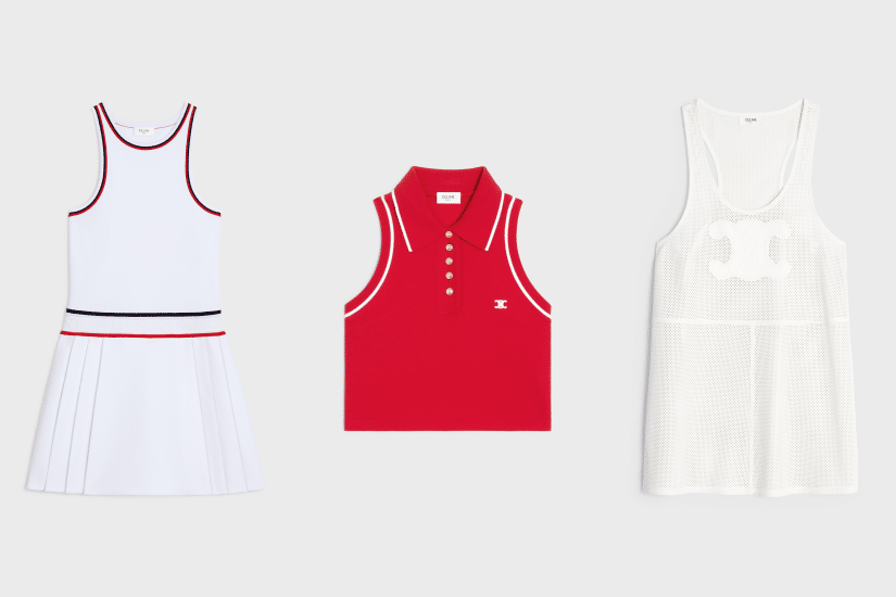 連身裙、短裙、背心、Jacket、Polo Shirt 等，以紅、白、藍三色