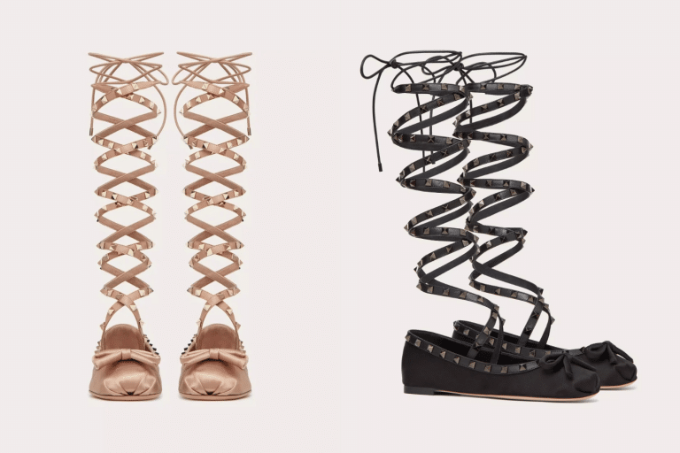 Valentino 芭蕾舞鞋,綁帶的 Ballerina Valentino 全新芭蕾舞鞋,綁帶設計的 Ballerina,優雅的芭蕾舞鞋配上繫至小腿的 Rockstud 長鞋帶